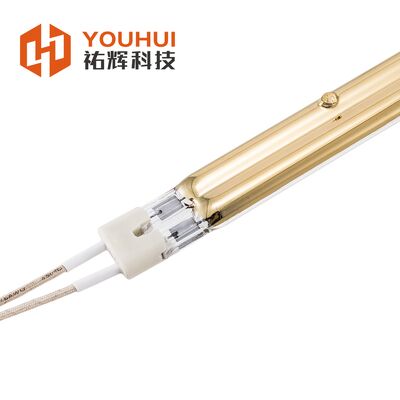 Lámpara infrarroja doble de 3000W con tubo de cuarzo y recubrimiento de oro para calefacción industrial