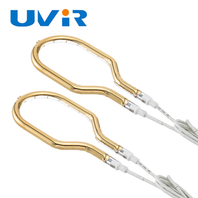 Buen precio 200-6000W lámpara de calentamiento de halógenos de anillo de oro, tubo de cuarzo infrarrojo para calentamiento de horno en línea