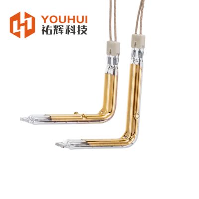 Buen precio L Shape Gold Coated Infrared Heating Element Tube with Visible Light Transmission >93% and UV Light Transmission >85% for Industrial Applications en línea