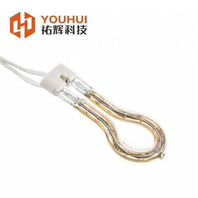 Lámpara de calor infrarroja de onda corta de anillo dorado de 115V 200W