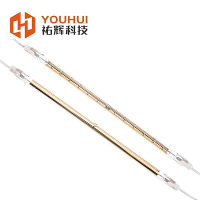 calidad Lámpara infrarroja de cuarzo R7S de 600W con revestimiento de oro para calefacción industrial y secado de pintura Fábrica