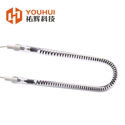 Buen precio Lámpara de calefacción infrarroja de fibra de carbono de tubo único en forma de U con temperatura de filamento de 1100 a 2600 °C y reflector de oro en línea