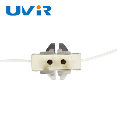 Buen precio El tenedor de la lámpara de GX9.5 IR, lámpara de calor de 250V 5KV afianza con abrazadera para el calentador gemelo del tubo en línea