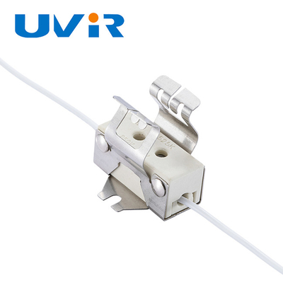 Buen precio Tenedor de bulbo de cerámica del calor de la lámpara del IR, clip del tenedor de la lámpara de 10A 250V 5KV en línea