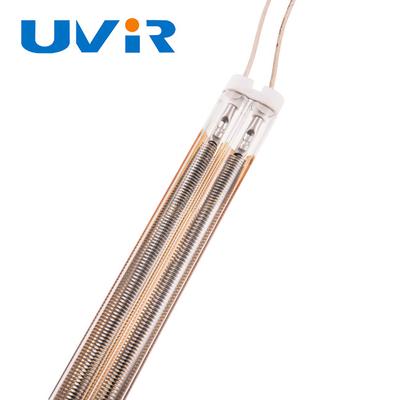 Buen precio tubo de calentamiento chapado en oro de luz infrarroja recta de onda media 2500w 415v en línea